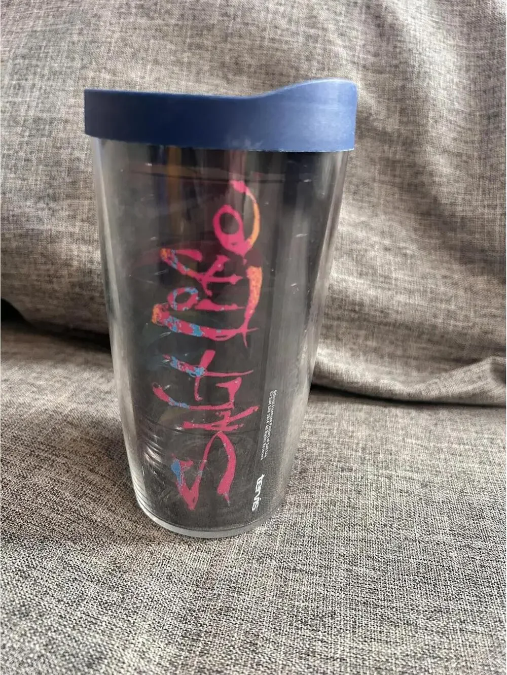 Tervis Tumbler Salt Life Fish 16 Oz Fish on Black Background Blue Lid